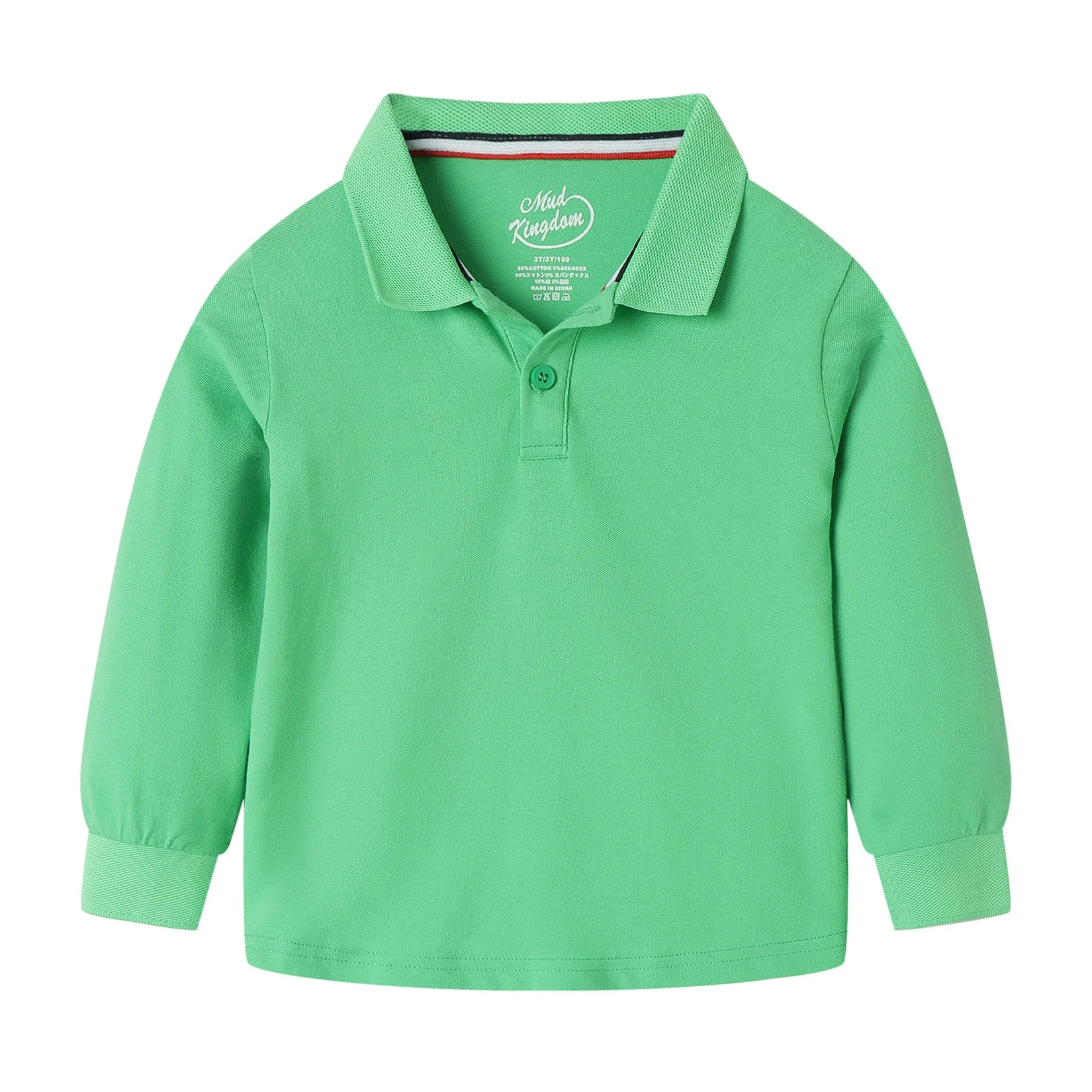 Mudkingdom Little Boys Long Sleeve Polo Shirts Solid Fashion Turn-down Collar Cotton Tops for Kids Clothing Spring Clothes