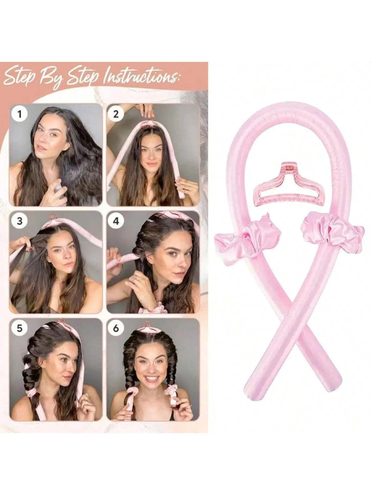 Styling Kit - Heatless Silk Curler with Sleeping Mask and Shower Cap for Women and Girls Beauty Kit for Travel and Home