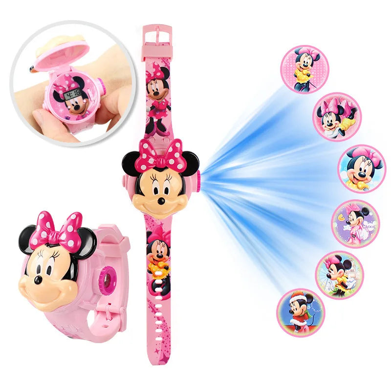 3D Pattern Projection Hello Kitty Girls Watches Children New Cartoon Kuromi LED Watch Kids Toys Wristband Clock Gift