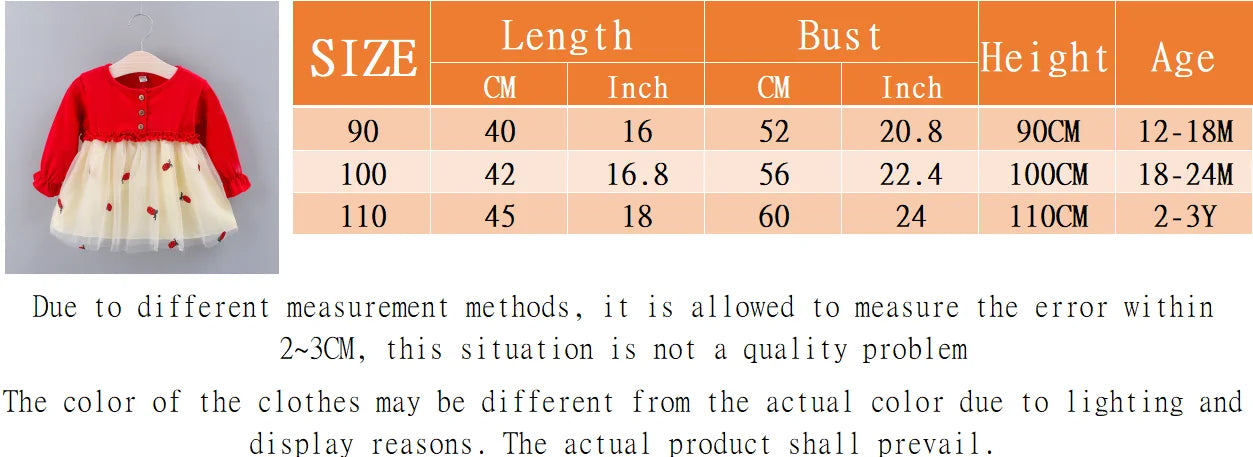 Spring And Autumn New Baby Girl Princess Dress, Pineapple Embroidered Children'S Long Sleeve Clothes (1-3 Years Old)