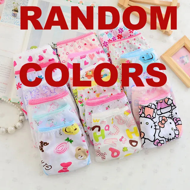 Wholesale(10pcs/lot) Cartoon Design Underwear For Children Kid, 100% Cotton Girls Shorts Underpants Knickers, 2 4 6 8 10 Years