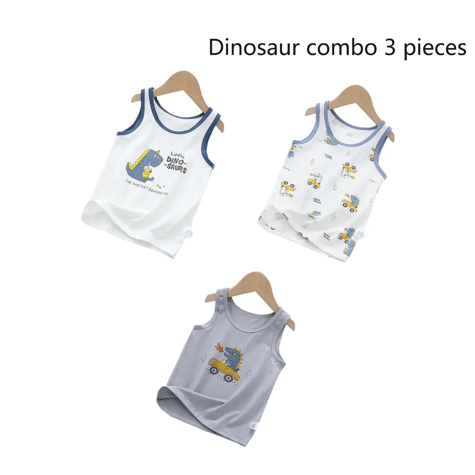 2025 Summer Kids Tanks Top Children's Vest Baby Underwear Clothing Cartoon Printed Top Cotton T-shirt Boys Sleeveless Tank 0-8 Y