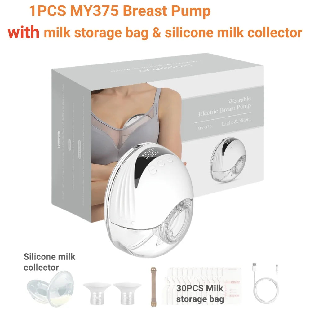 Electric Wearable Breast Milk Pump Machine Handsfree BPAFree USB Charge Painless Wireless Invisible Shelly Breast Milk Extractor