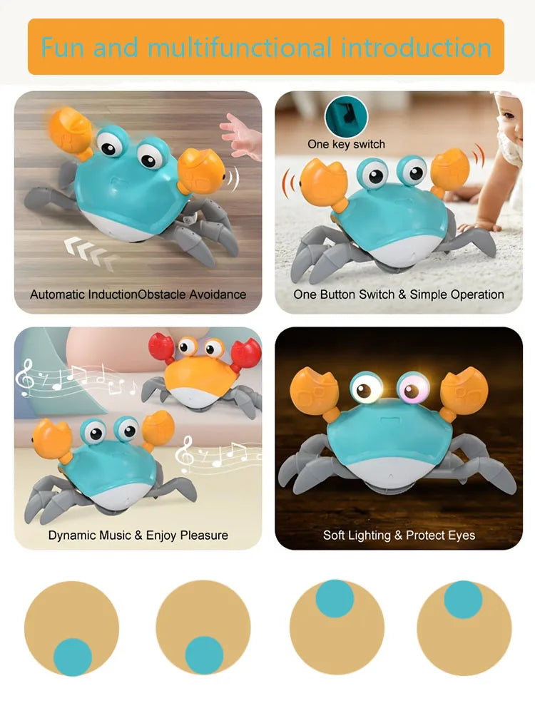 Kids Induction Escape Octopus Crab Crawling Toy Baby Electronic Pets Musical Toys Educational Christmas Gift Toddler Moving Toy