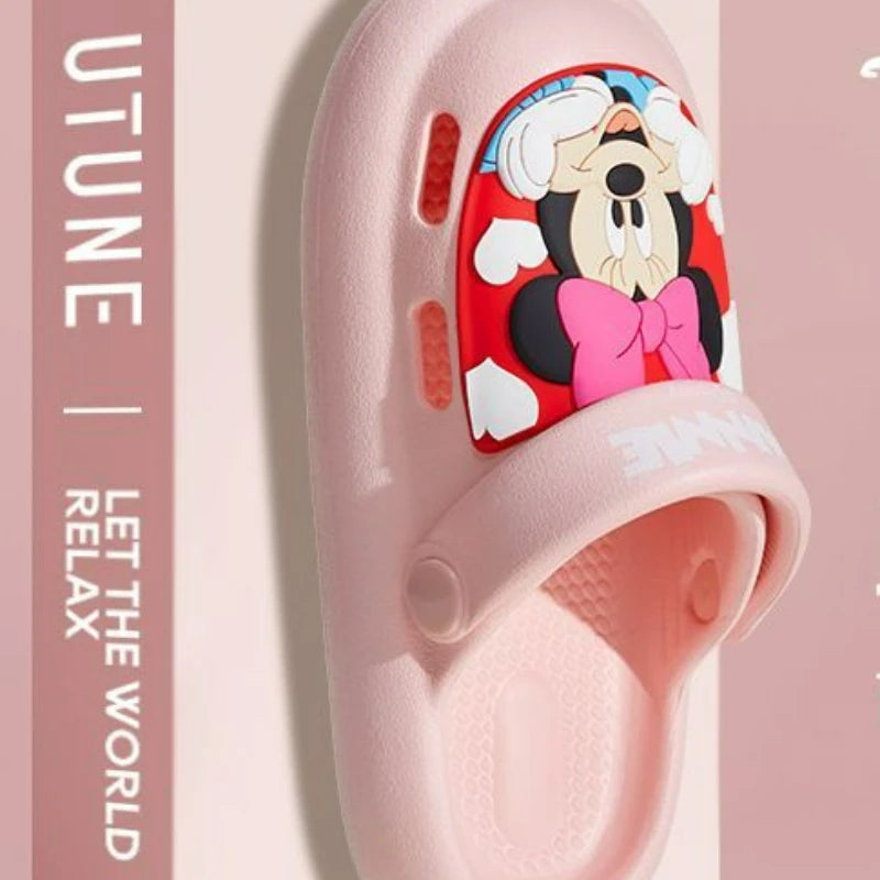 Disney Children's Casual Shoes EVA Sandals Boys Girls' Cartoon Mickey Mouse Anti Slip Soft Sole Children's Beach Shoes Size 17-2