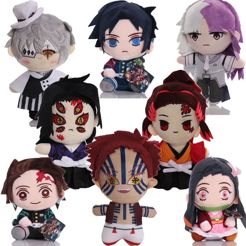 20-25cm Demon Slayer Plush Stuffed Tsugikuni Yoriichi Kokushibou Akaza Kamado Tanjirou Anime Figure Plush Toy Doll Birthday Gift