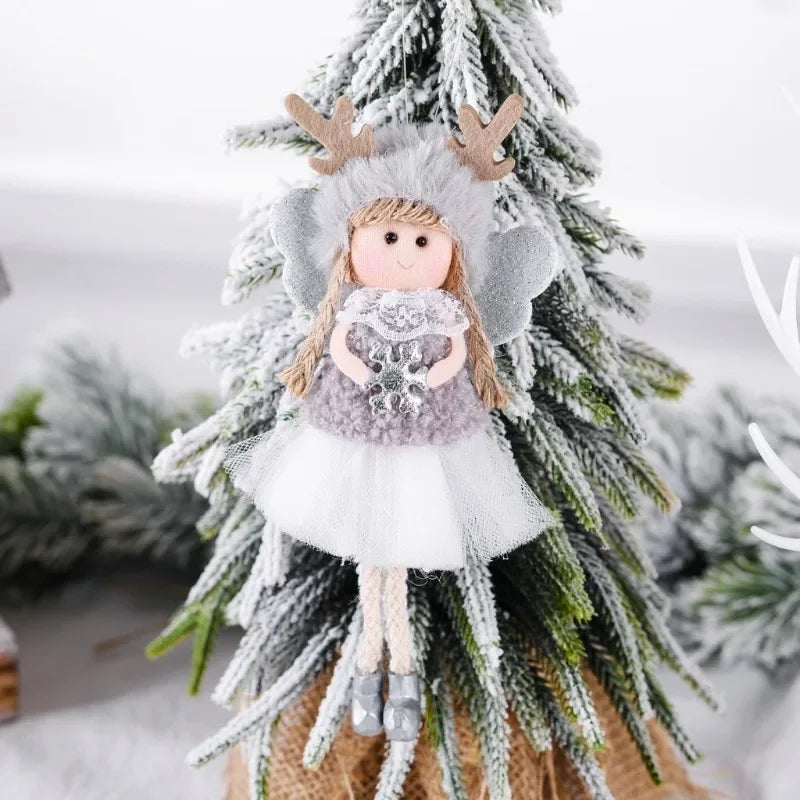 Christmas Tree Plush Ornaments Hanging Angel Christmas Tree Door Wall Hanging Decoration House Ornaments Angel Doll Toy