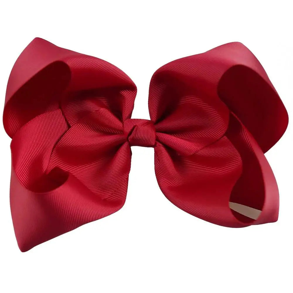 60 Colors Boutique 8" Large Solid Grosgrain Ribbon Hair Bow Clips Barrettes for Women Girls Accessories