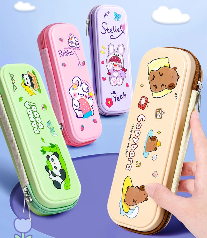 Kawaii Cute Kid Boy Girl Multi Color Selection Pencil Box School Student Stationery Box Child Pencil Storage Capacity Case Gift