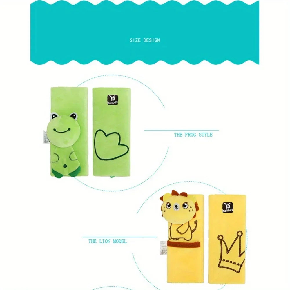 Baby Car Seat Strap Cover Plush Animal Seatbelt Cover Shoulder Pads for Baby Car Seat Belt Pads for Car Seats/Pushchair/Stroller