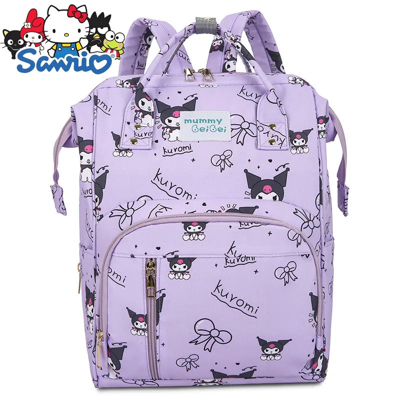 Kuromi New Diaper Bag Backpack Cartoon Cute Baby Diaper Bag Backpack Multifunctional Fashion Lightweight Baby Bag Large Capacity