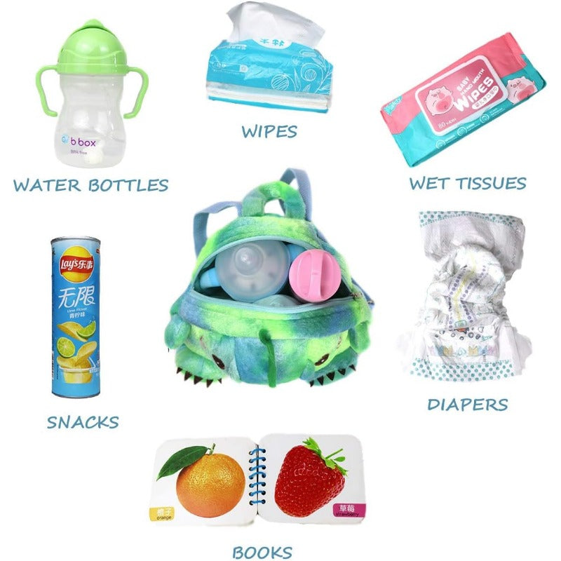 Cartoon Toddler Mini Backpack with Anti-Lost Harness, Cute Animal Backpack Safety Leash Storage Bag for Boys and Girls