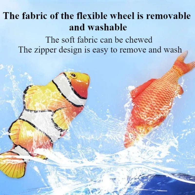 Electric Stuffed Fish Toys Funny Simulation Fish Can Bite & Move Baby Coax To Sleep Cat Pet Toy USB Rechargeable Toy for Infants