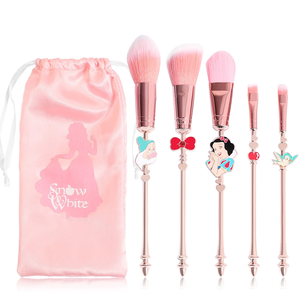 5pcs princess style, Snow White makeup brush set, Disney princess series cartoon eye shadow brush, fashion makeup tools