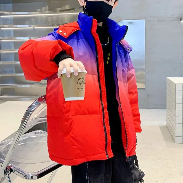 Boys Winter Stylish Cotton-Padded Down Coat 2025 New Big & Medium Size