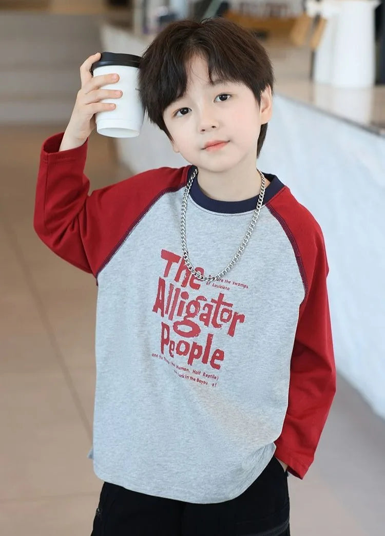 Long Sleeve T Shirt for Kids Graphic Shirts Korean Children's Clothing 2025 8 To 10 Year Old Boy Clothes Boys Cartoon Fashion