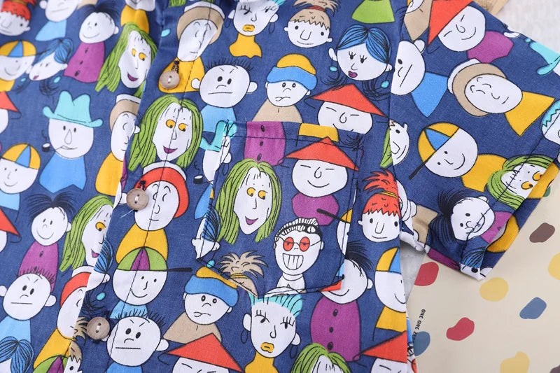 New Summer Baby Clothes Suit Children Boys Shirt Shorts 2Pcs/Sets Toddler Clothing Infant Casual Cartoon Costume Kids Tracksuits