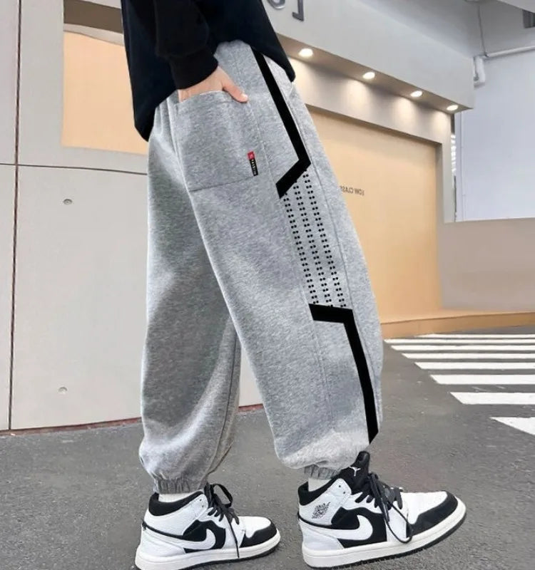 Kids' Sport Pants 2025 Spring New Boys Loose-Fitting Slim Fit Long Pants Children's Casual Hooded Sweatpants Toddler Boys Pants