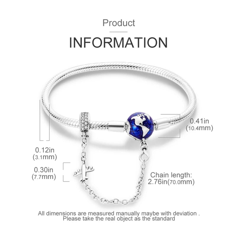 Bracelet Silver 925 Original 17-20CM Star Moon Sun Four Leaf Clover Green Zircon Bracelets Fit DIY Charms Birthday Jewelry Gifts