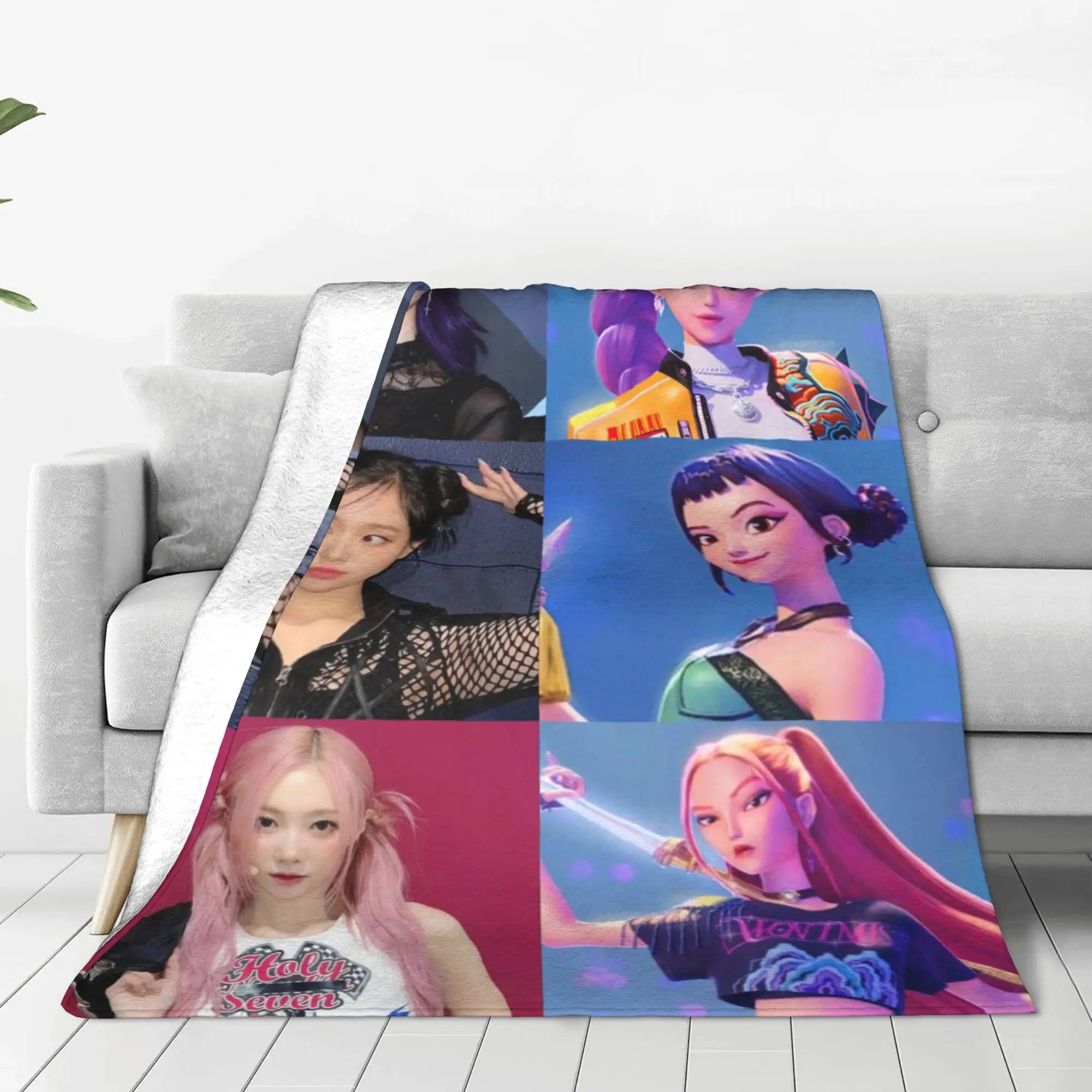 kpop Demon Hunters Huntrix & Saja Boys Blanket  Super Warm Comfortable Plush Throw Blanket Child Home Decor Flannel  Bed Cover