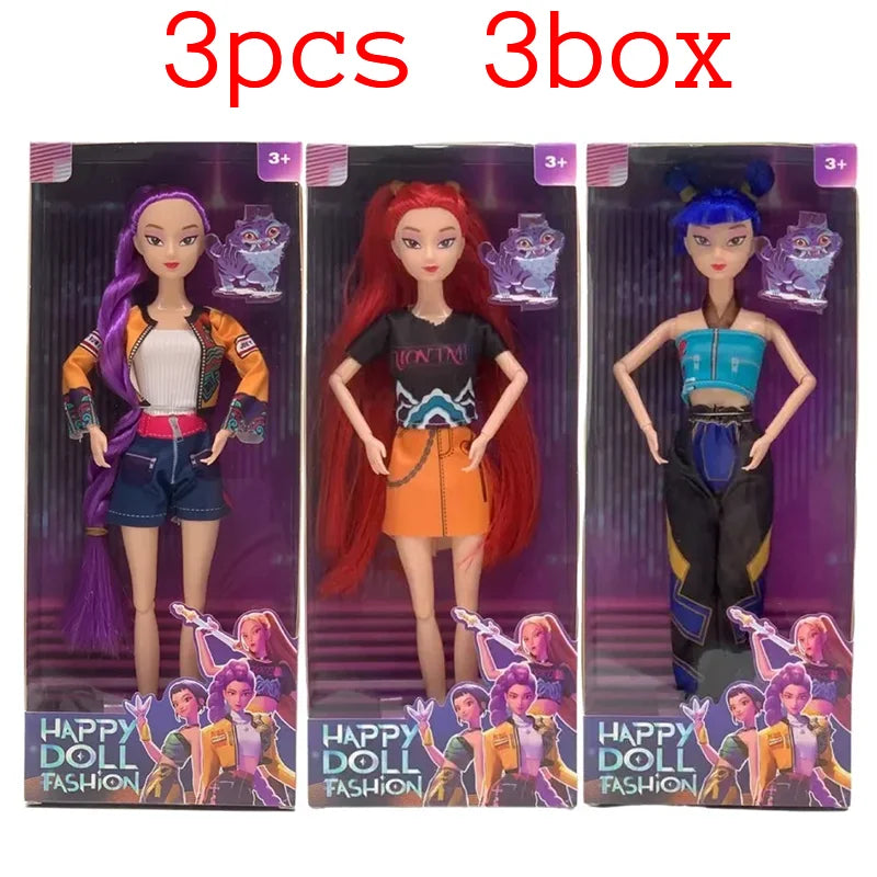 3pcs  Demon Hunters  NEW Anime KPop Doll Vinyl Toy Rumi Mira zoi Character vinyl mask figurine Birthday Gift Fan Club Gifts