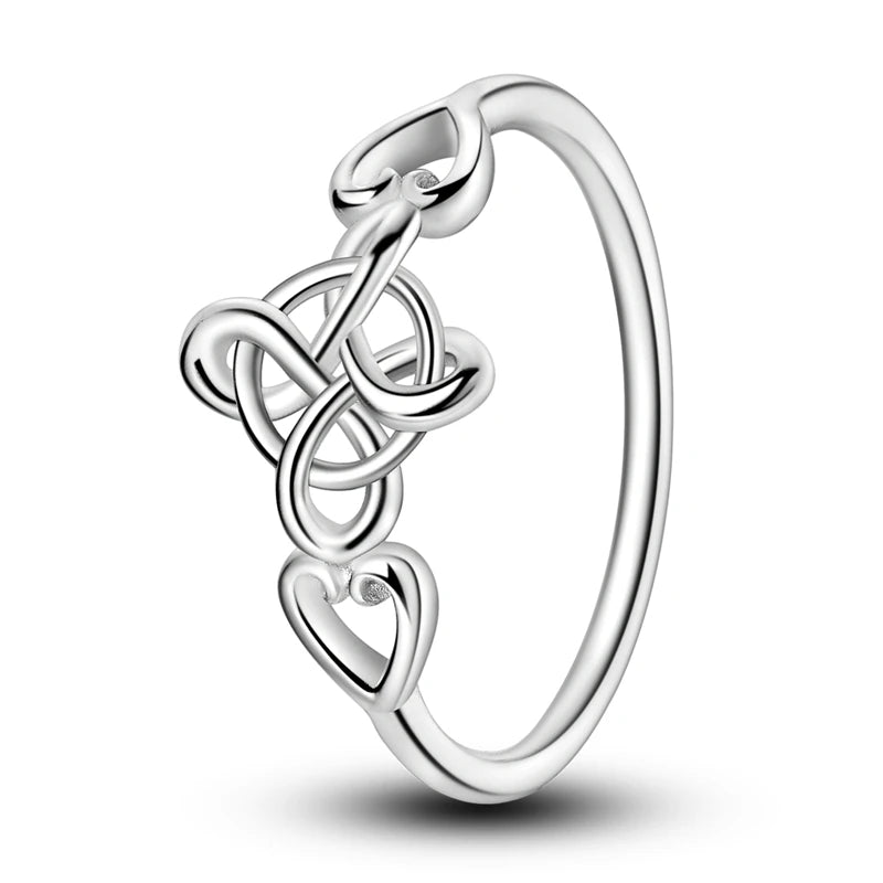 925 Sterling Silver Original Celtic Knots Charms Bead Earrings Ring Bracelet Necklace Series Jewelry Set For Women Men DIY Gift