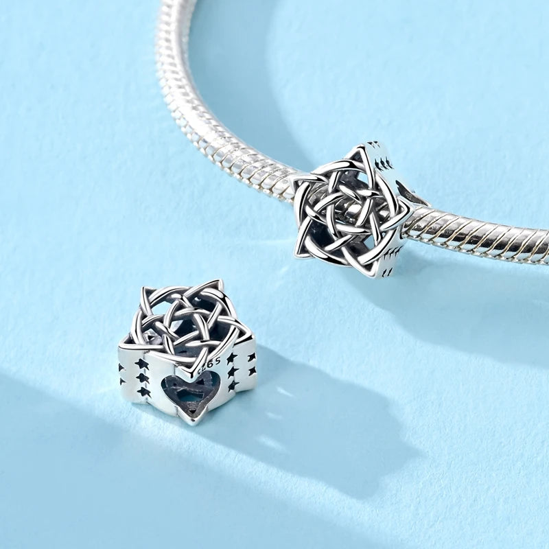 925 Sterling Silver Original Celtic Knots Charms Bead Earrings Ring Bracelet Necklace Series Jewelry Set For Women Men DIY Gift