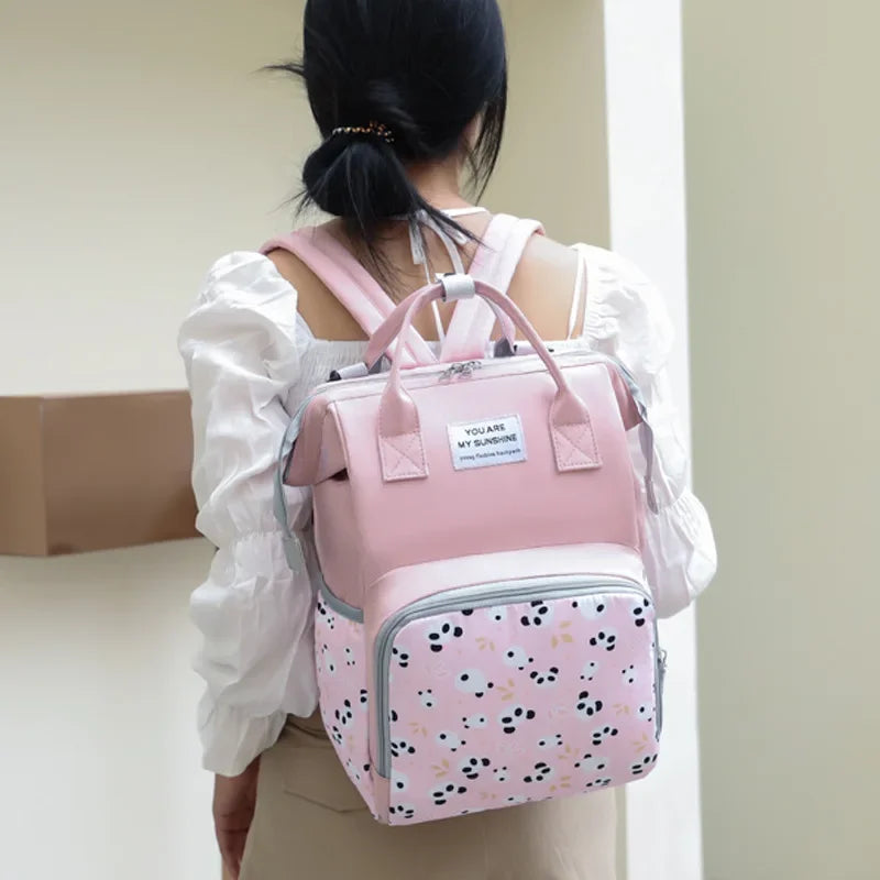 Mommy Bag Multifunctional Waterproof Insulated Backpack Large Capacity Maternity Travel Changing Bag Stroller Strap Schoolbag