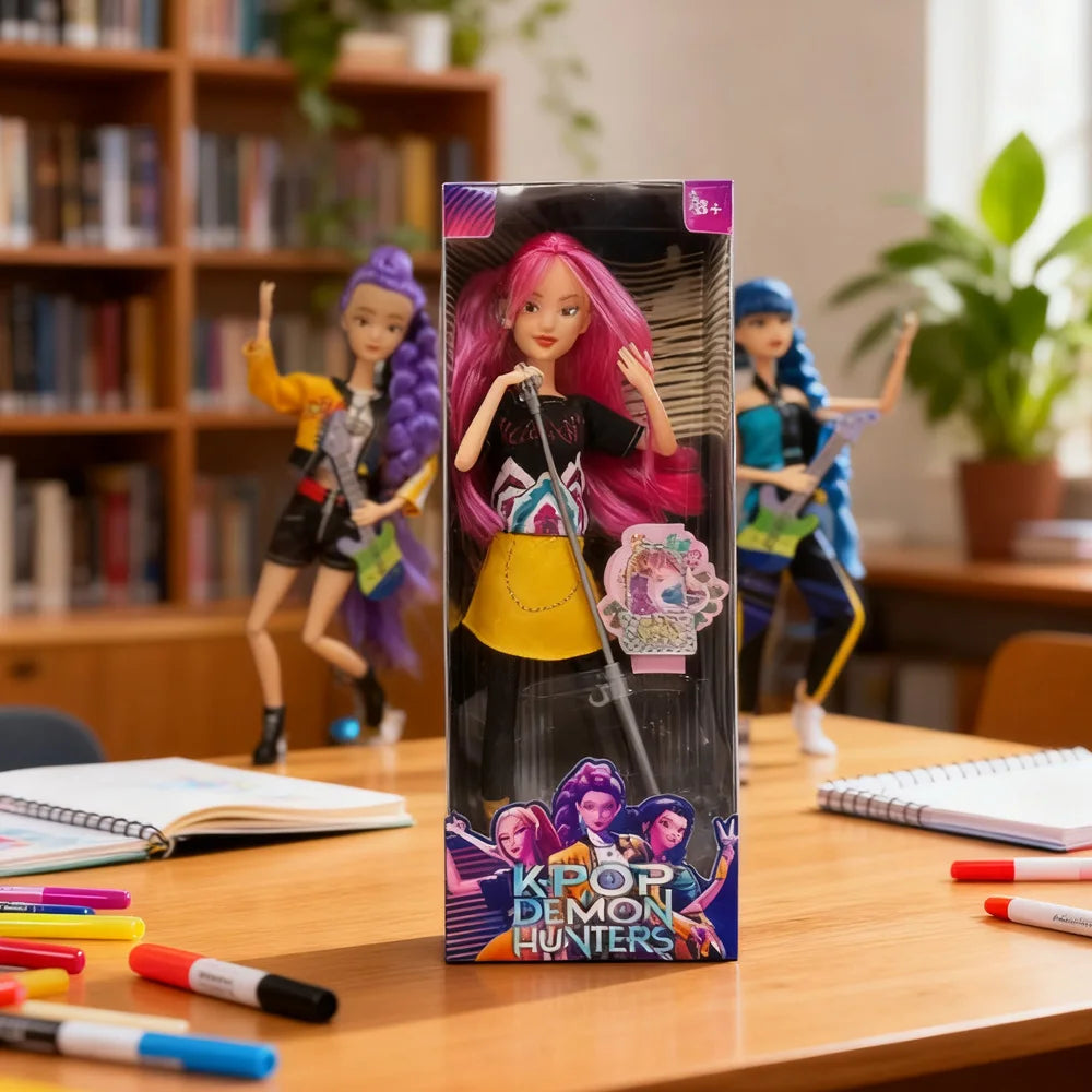 Hot Sale Kpop Demon Hunters Doll Toys Rumi Mira Zoey Action Figure Toy Beautiful Princess Plastic DIY Toy Girls Christmas Gift