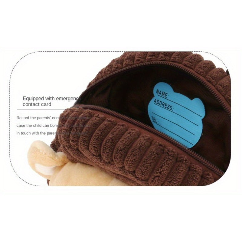 Cartoon Toddler Mini Backpack with Anti-Lost Harness, Cute Animal Backpack Safety Leash Storage Bag for Boys and Girls