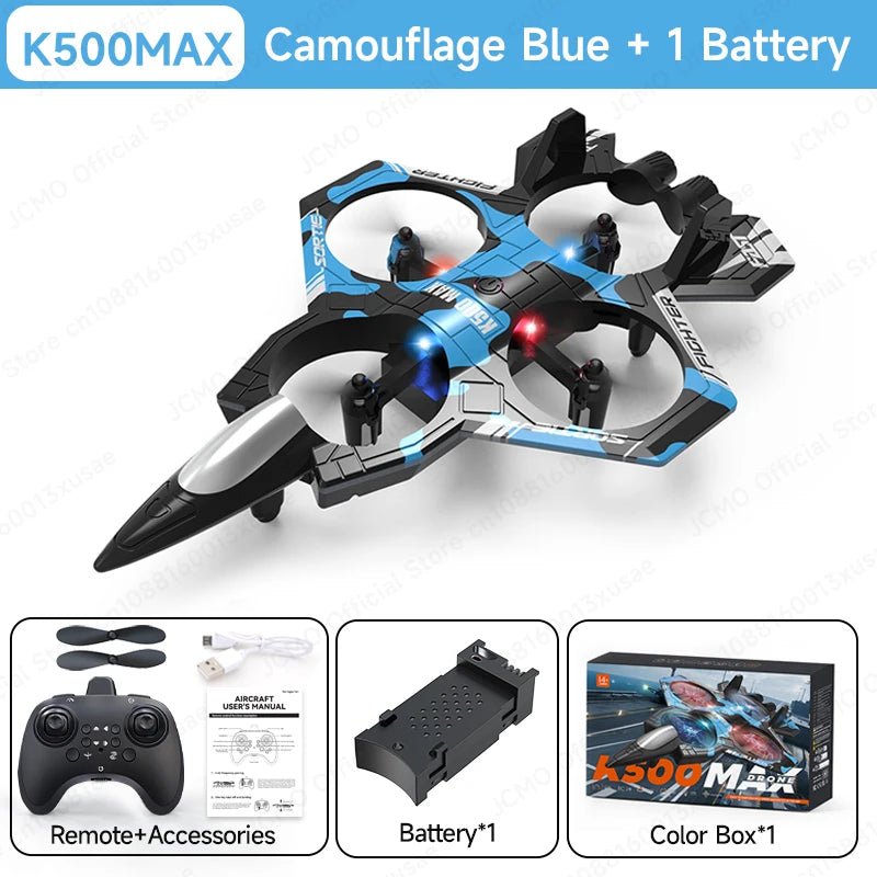JCMO K500MAX Remote Control Toy Plane One Key Take Off Throw Fly 360° Rolling Flight 2.4Ghz RC Three Speed Adjustment Toy Plane