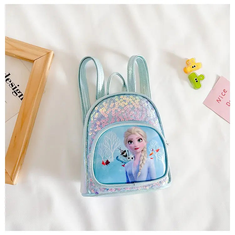 Disney Frozen Girls Backpack Elsa Princess New Girls Backpack Cartoon Cute Sequins Fashion Trend Kindergarten School Bag