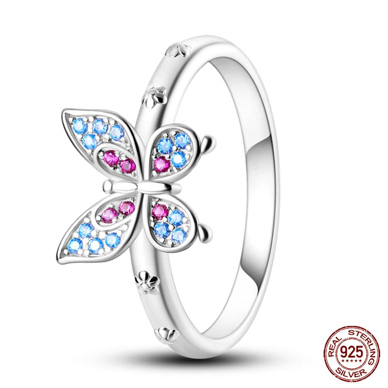 New Rings For Women 100% 925 Sterling Silver Star Moon Colorful Zircon Rings Fine Wedding Engagement Birthday Jewelry Gifts