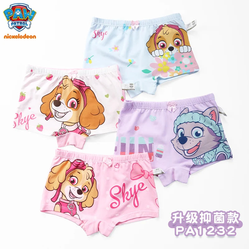 High Quality Original Paw Patrol 4PCS/SET Baby Girl's Underwear Kids Underpants Liberty Skye Mmarshall Rubble Everest For 2-8T