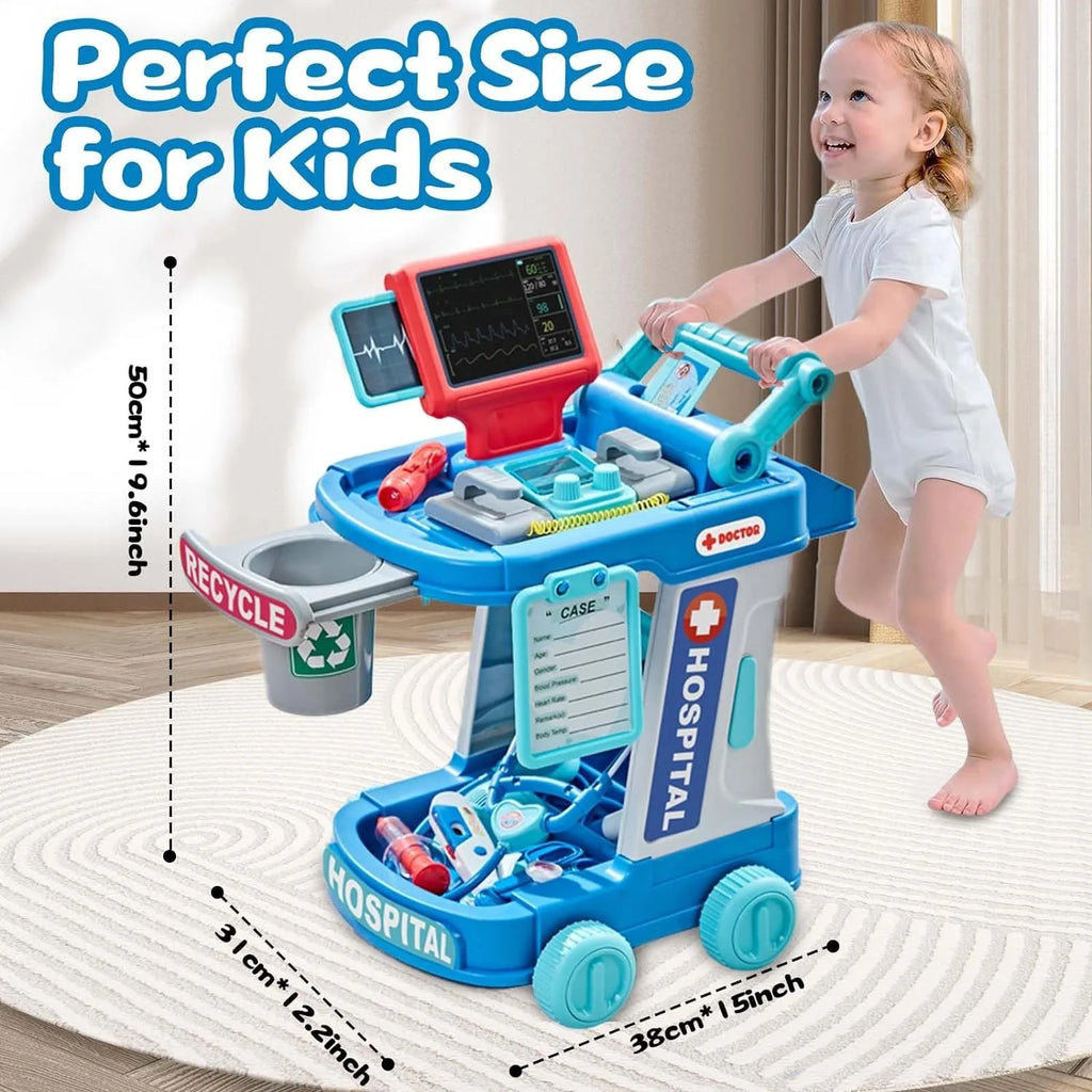 Doctor Toys for Girsl Boys Dentist Vet Toddlers Toys Pretend Play Dress Up Kids Doctor Costume with Cart Set Medical Kit