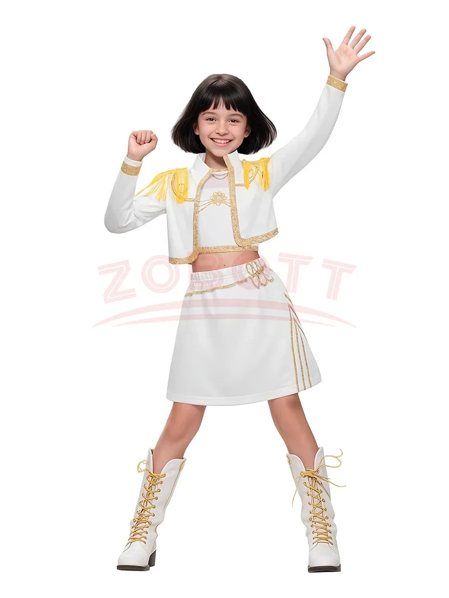 2025 NEW Kpop Demon Hunter Anime Movie Kids Cosplay Rumi Zoey Mira 3D Print Costume Suit Clothes KPop Rumi Zoey Cosplay Outfit