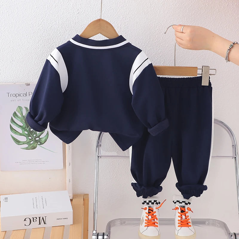 New Spring Autumn Baby Boys Clothes Suit Children Long Sleeved T-Shirt Pants 2Pcs/Sets Kids Girls Clothing Set Infant Tracksuits