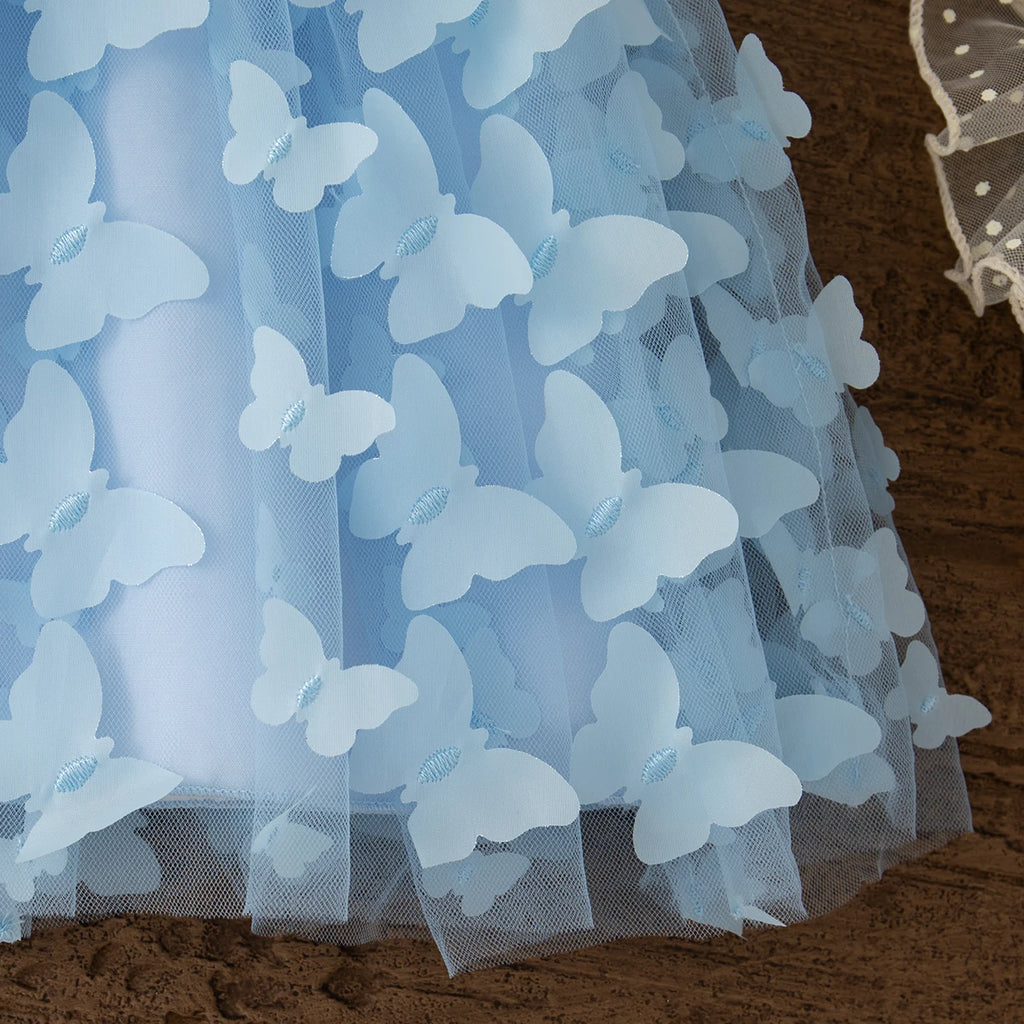 Summer New Butterfly Chiffon Baby Girl Princess Dress, Birthday Party Children'S Clothes For Babies Aged 3 Months To 3 Years Old