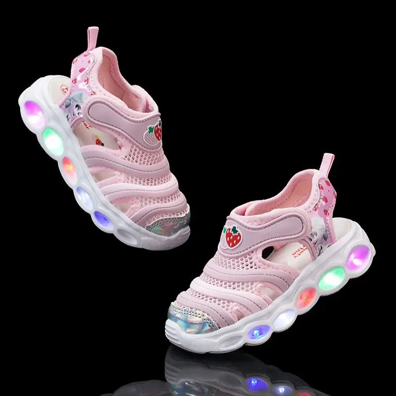 Disney Summer Cartoon Kids Toddler Boys Spiderman Princess Sandals Sport Baby Boys Blue Red Beach Sneakers Sandals Size 24-35