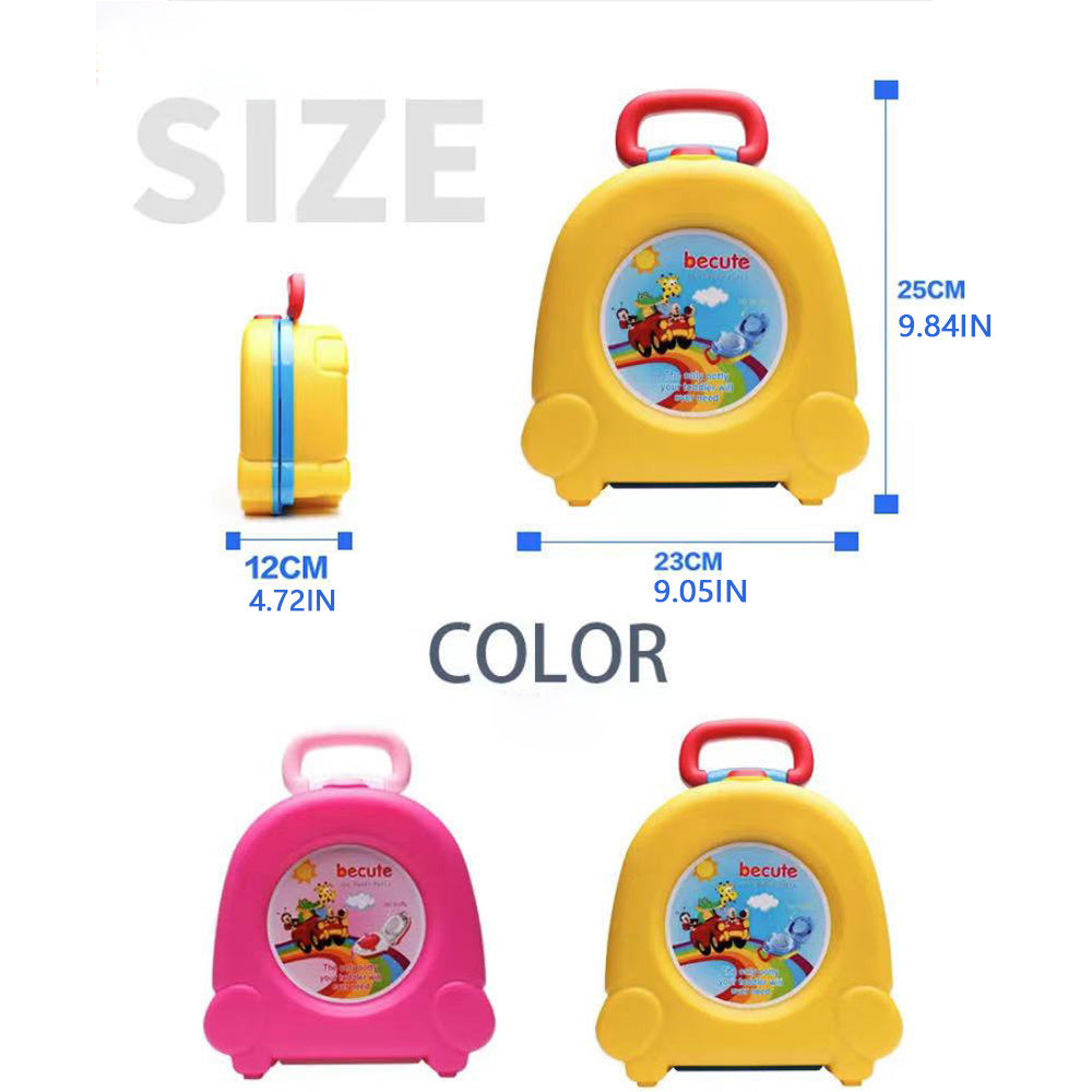 Travel Portable Kids Foldable Sink Kids Can Camp Bucket Cover Toilet Trainer Carries Outdoor Baby With Charming Cartoon