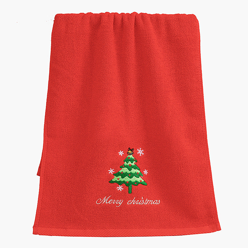 Large Christmas Hand Towels for Bathroom, Cotton Christmas Kitchen Towels, Decorative Embroidery Holiday Towels for Kids