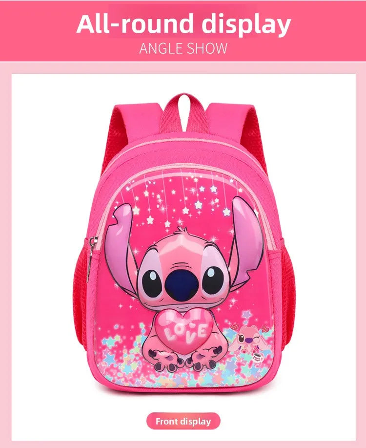 Disney Stitch New Kindergarten Schoolbag Cartoon Cute Boys and Girls Backpack High Quality Fashion Children's Schoolbag Light