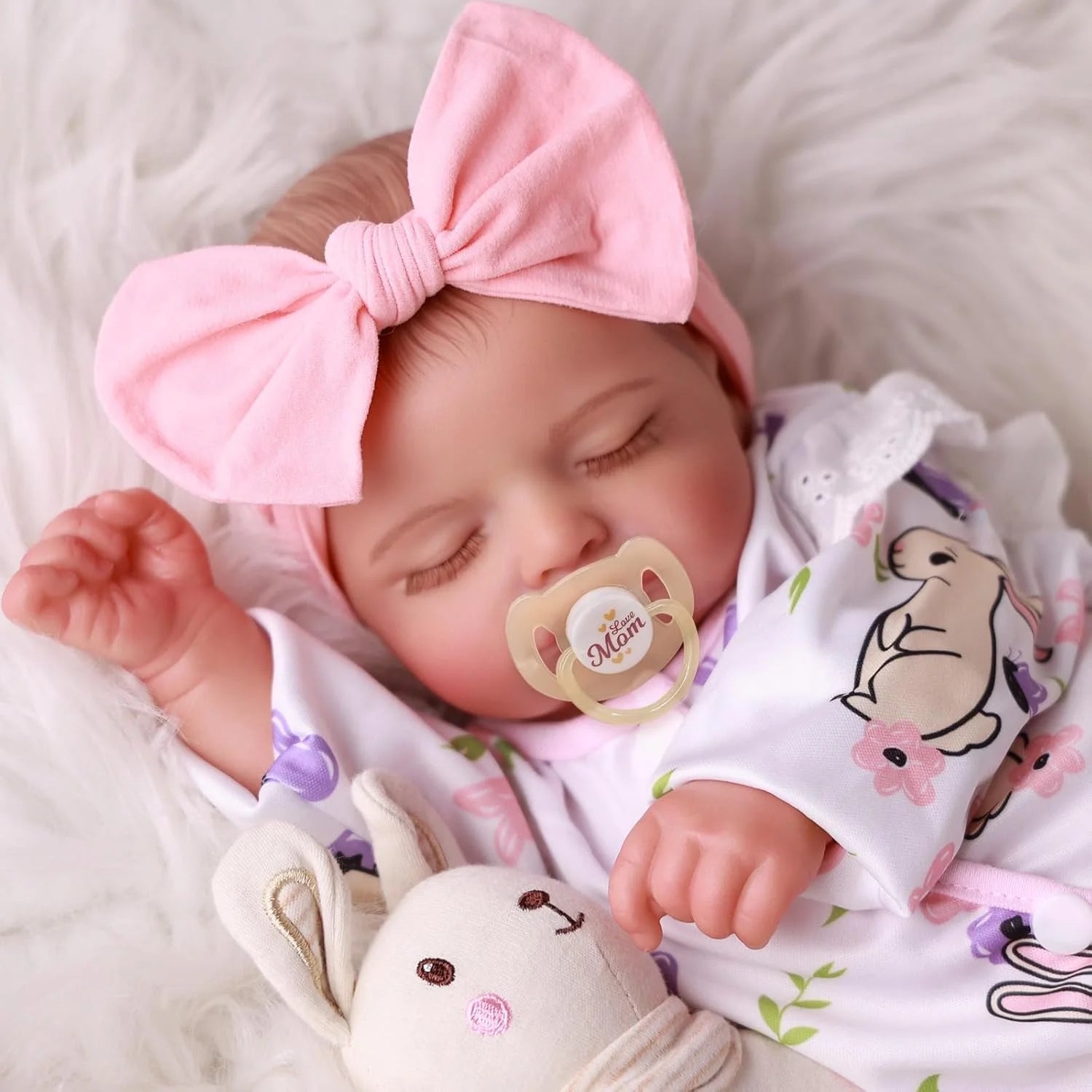 NPK 18inch Rosalie Newborn Baby Reborn Doll - Hand-Painted High-Quality 3D Skin Tone with Toy Included