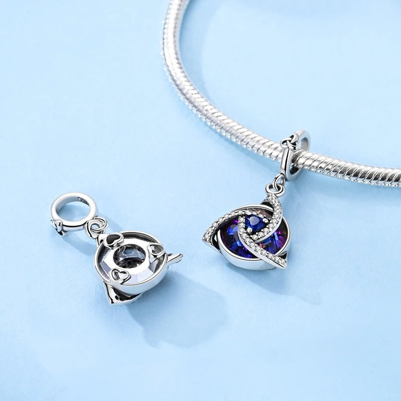 925 Sterling Silver Original Celtic Knots Charms Bead Earrings Ring Bracelet Necklace Series Jewelry Set For Women Men DIY Gift