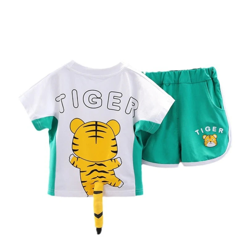 New Summer Baby Girls Clothes Suit Children Boys Fashion T-Shirt Shorts 2Pcs/Sets Toddler Costume Kids Outfits Infant Tracksuits