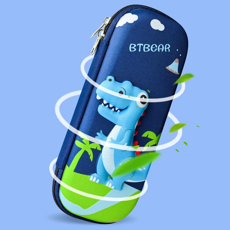 EVA Pencil Case Kawaii School Stationery 3D Dinosaur Pen Case School Supplies Cute Rocket High Capacity Pencil Box