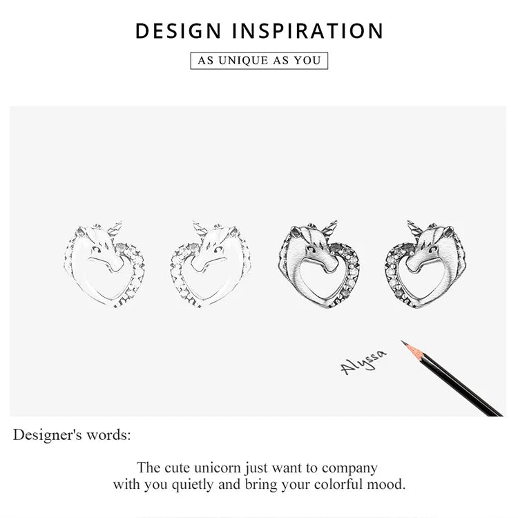 Bamoer 925 Sterling Silver Luxury Girl Earrings Rainbow Butterfy Cute Fancy Funny Ear Stud Original for Women Party Fine Jewelry