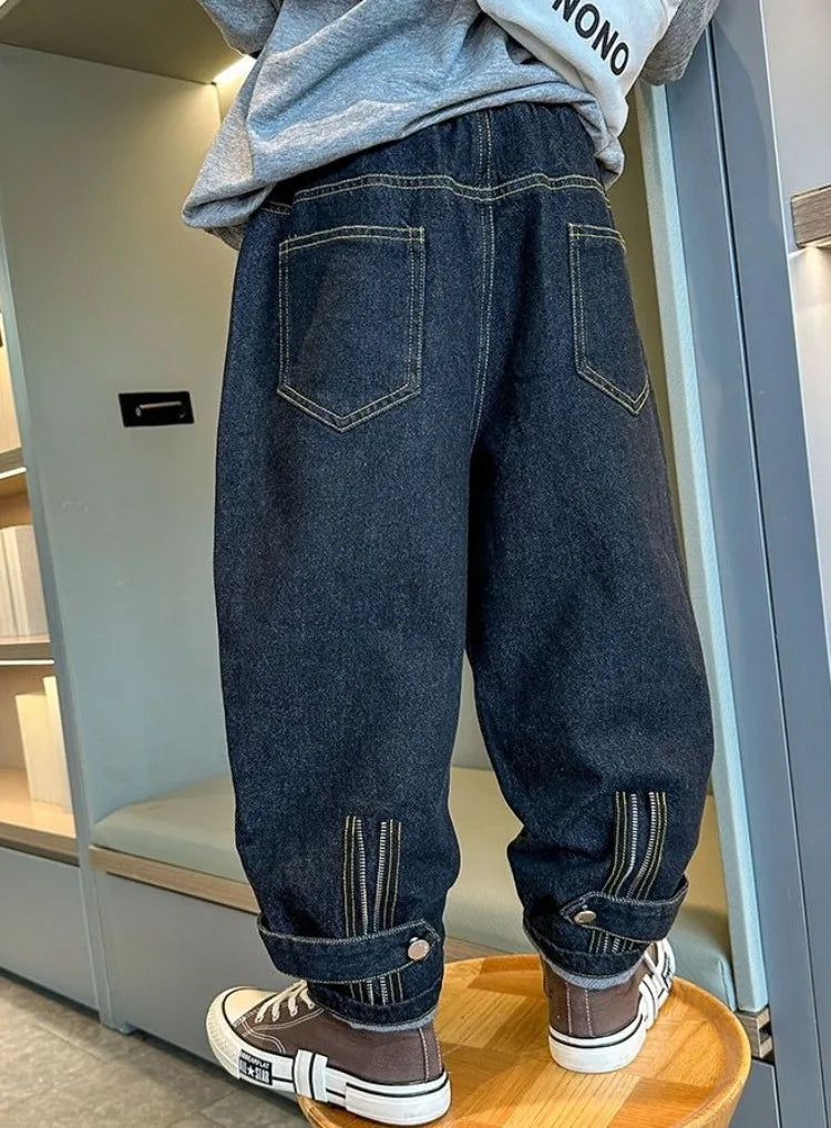 2025 New Boys' Denim Jeans 2025 Trendy Tween Boys Casual Long Pants Boys' Relaxed Fit Jeans Hot Sale