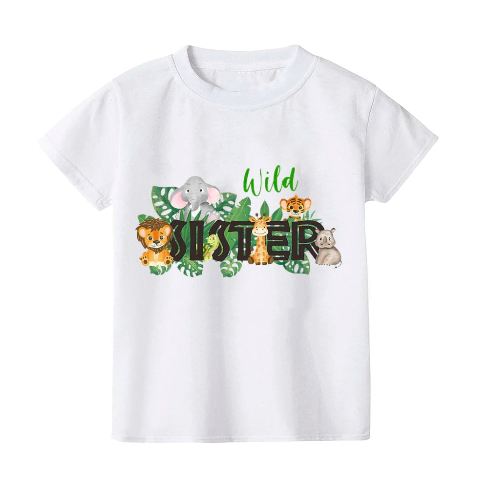 Wild Family Matching Family Shirts Wild One Baby Birthday Shirt Dad Mom Shirt Brother Sister Tshirt Summer Family Look Tee Gift