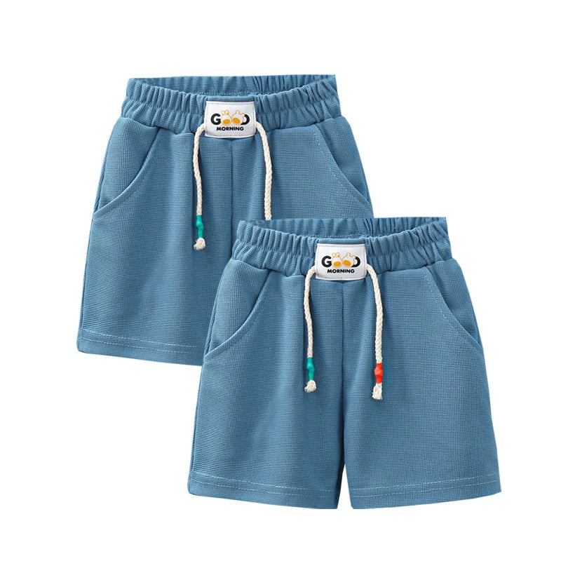 2pcs Summer Kids Shorts Boys Girls Solid Color Short Baby Solid Color Casual Pant Children Short Pant Sport Clothing Outwear